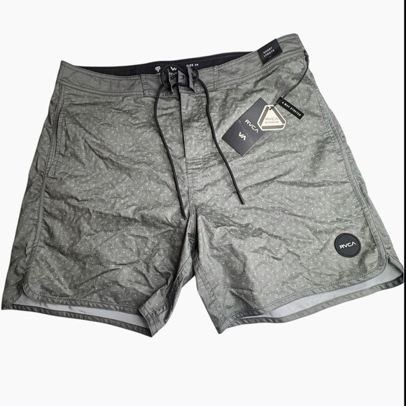 RVCA Other - RVCA Freeport Trunk Men's Size 36 Cotton Black Gray Activewear Nature Stretch